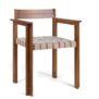 Frama Symmetry Armrest Chair, honey lacquered ash / oat stof