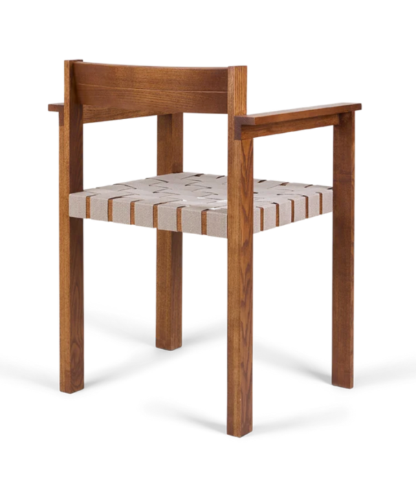 Frama  Frama Symmetry Armrest Chair, honey lacquered ash / oat stof