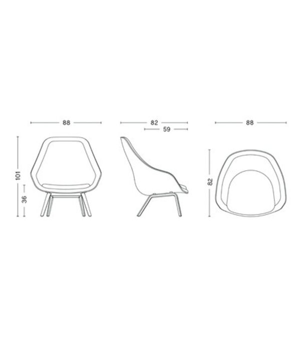 Hay   AAL 93 Lounge Chair high back, Steelcut 775 blue