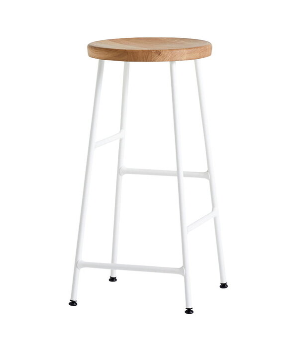 Hay  Hay Cornet Bar Stool High cream white base, oiled oak Sale 75cm