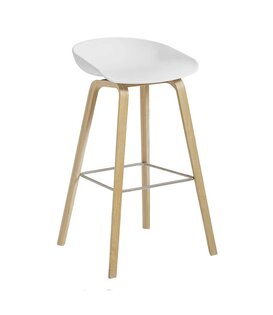Hay AAS 32 Low Bar Stool white, oak base 65cm - Sale