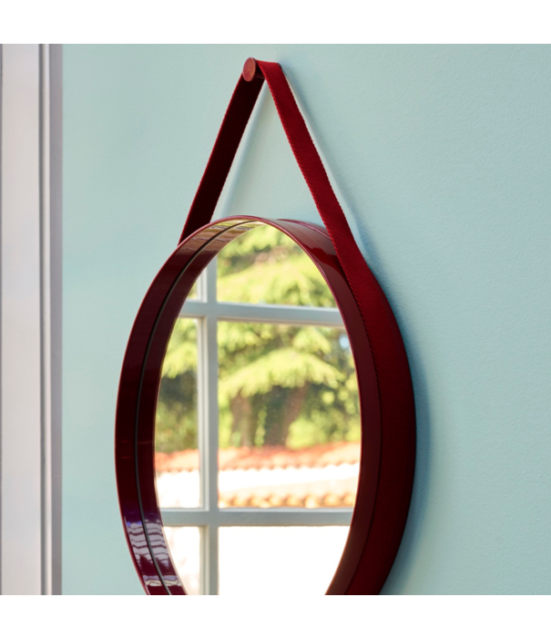 Hay  Strap Mirror light grey Ø70 / Sale