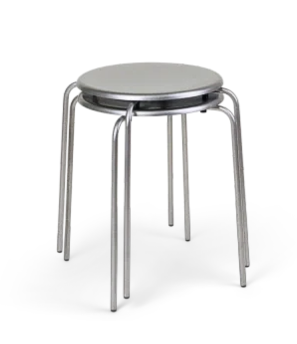 Frama  Frama Petit Rond Stool stainless steel, seat upholstered