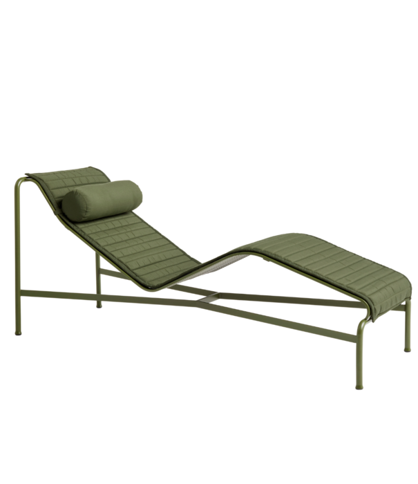 Hay  Hay Palissade Chaise Longue Headrest cushion & quilted plaid