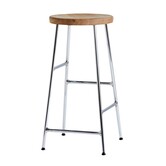 Hay Cornet Barkruk staal verchroomd, geolied eiken 65cm