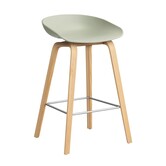 Hay AAS 32 Low Bar Stool pastel green, oak base