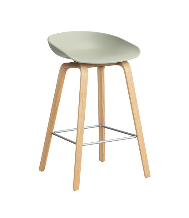 Hay  Hay AAS 32 Low Bar Stool pastel green, oak base
