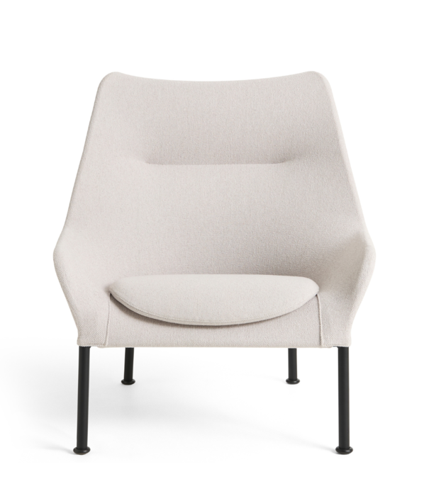 Hay  02 Lounge Chair black tube base, light grey fabric