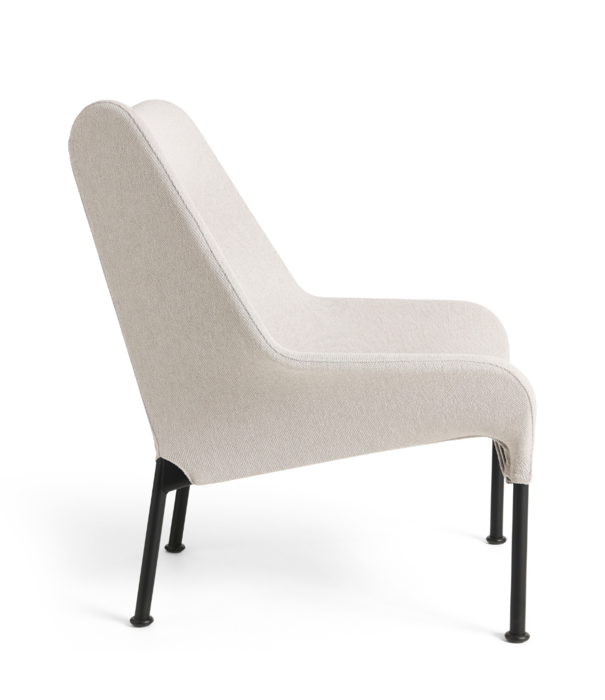 Hay  02 Lounge Chair black tube base, light grey fabric