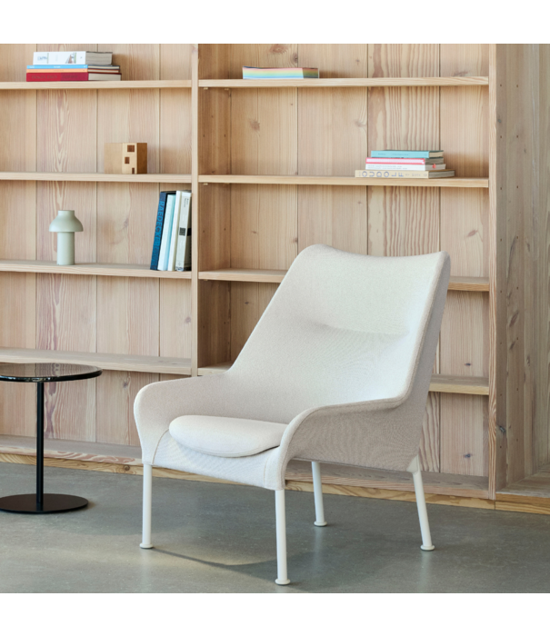 Hay  02 Lounge Chair black tube base, light grey fabric
