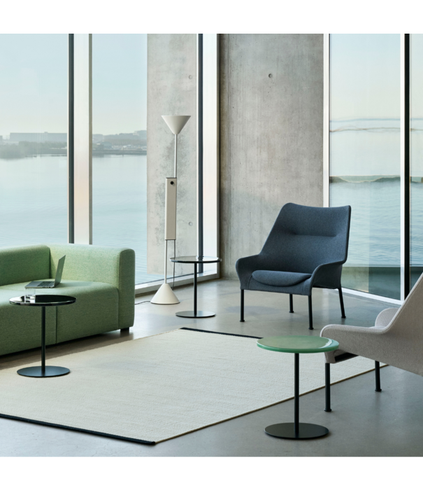 Hay  02 Lounge Chair black tube base, light grey fabric