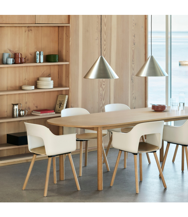 Hay  Hay Annex Oblong Dining Table oak / aluminium, oak base