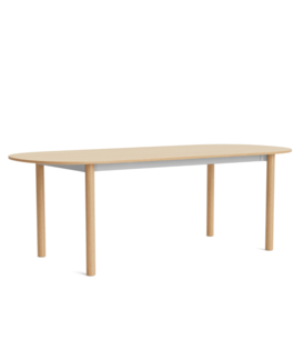 Hay Annex Oblong Eettafel eiken / aluminium, eiken onderstel 220cm