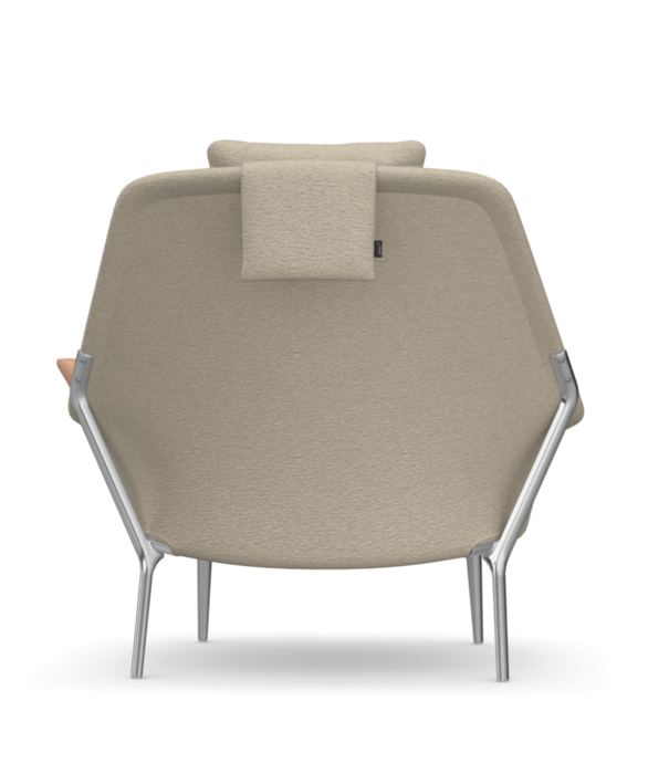 Vitra  Vitra Slow Chair Flocca beige, polished aluminium legs