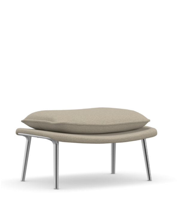 Vitra  Vitra Slow Chair Flocca beige, polished aluminium legs