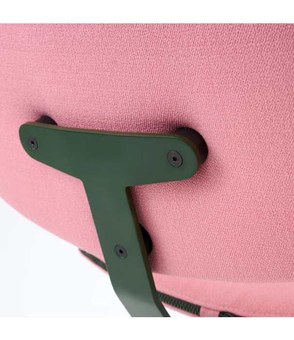 Raawii Arba Lounge Stoel Vidar pink, donkergroen swivel onderstel