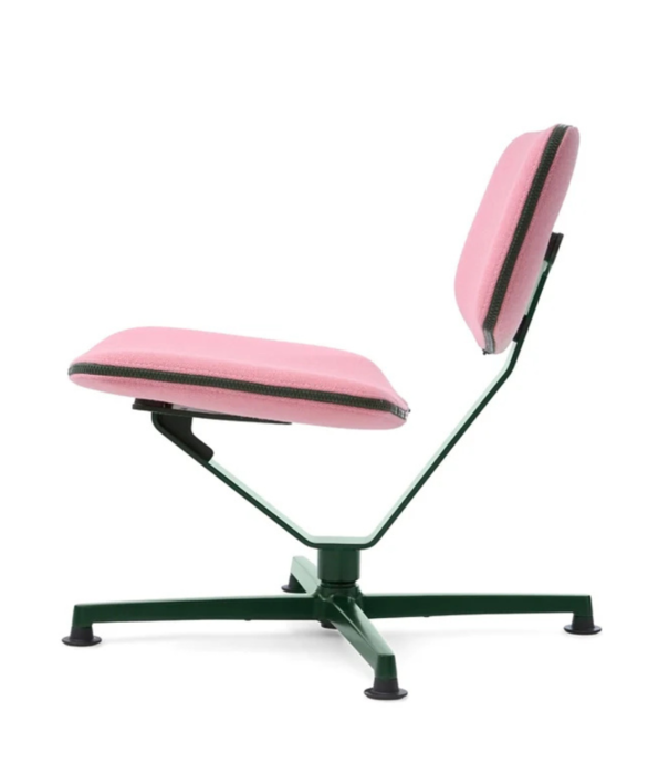 Raawii Arba Lounge Stoel Vidar pink, donkergroen swivel onderstel
