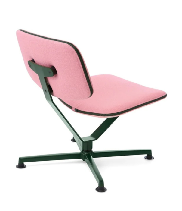 Raawii Arba Lounge Stoel Vidar pink, donkergroen swivel onderstel