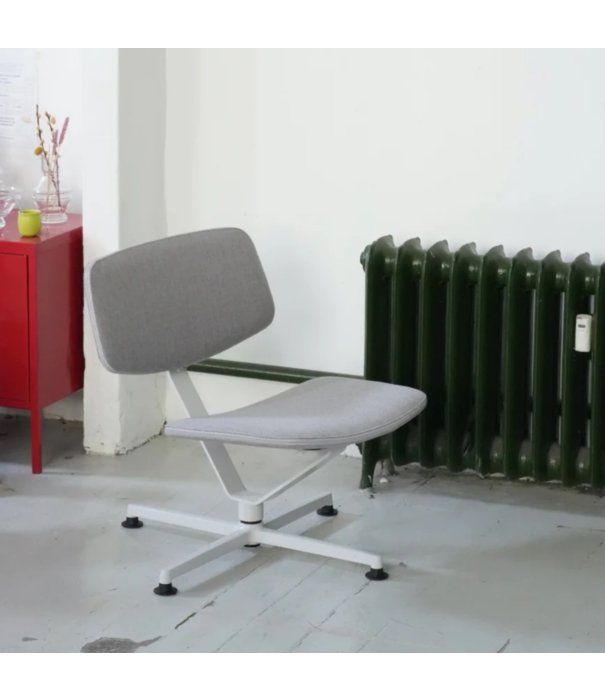 Raawii Arba Lounge Stoel lichtgrijs kuip, dark green swivel onderstel