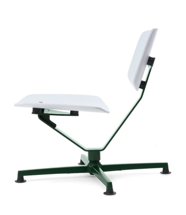 Raawii Arba Lounge Stoel lichtgrijs kuip, dark green swivel onderstel