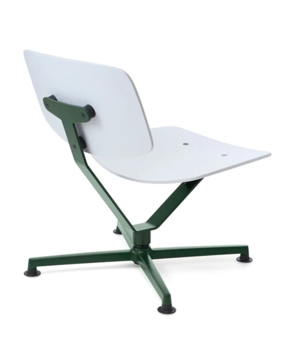 Raawii Raawii Arba Lounge Chair light grey shell, dark green swivel base