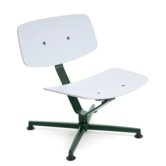 Arba Lounge Stoel lichtgrijs kuip, dark green swivel onderstel