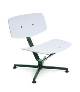 Arba Lounge Stoel lichtgrijs kuip, dark green swivel onderstel