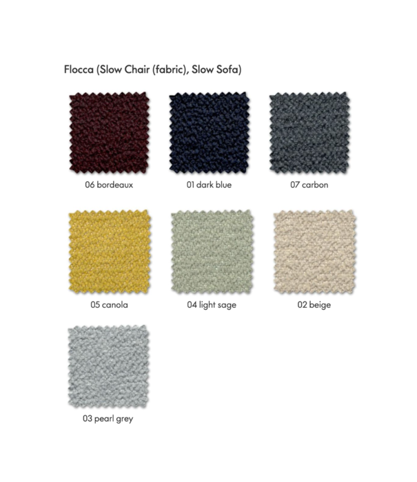 Vitra  Vitra Slow Chair & Ottoman Flocca beige, gepolijst aluminium poten