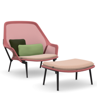 Vitra  Slow Chair & Ottoman, black base