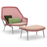 Vitra  Slow Chair & Ottoman  knit, polished base