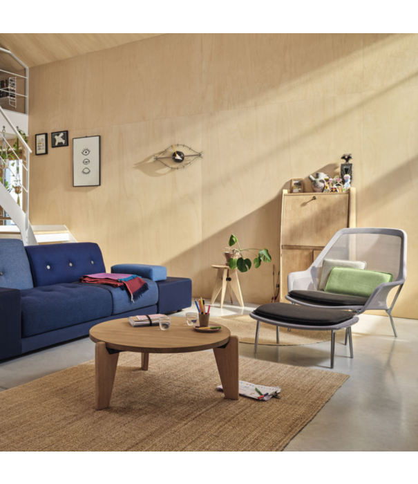 Vitra  Vitra Slow Chair & Ottoman knit, diepzwart onderstel