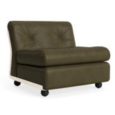 Amanta 1 seater cream beige shell, Sense Forest leather