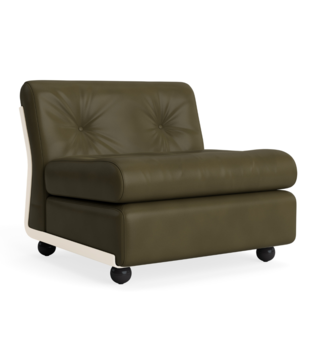 Amanta 1 seater cream beige shell, Sense Forest leer
