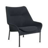 Hay 02 Lounge Chair black tube base, fabric soft black