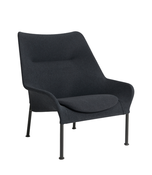 Hay   02 Lounge Chair black tube base, fabric soft black