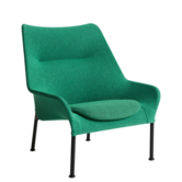 Hay 02 Lounge Chair black tube base, fabric green