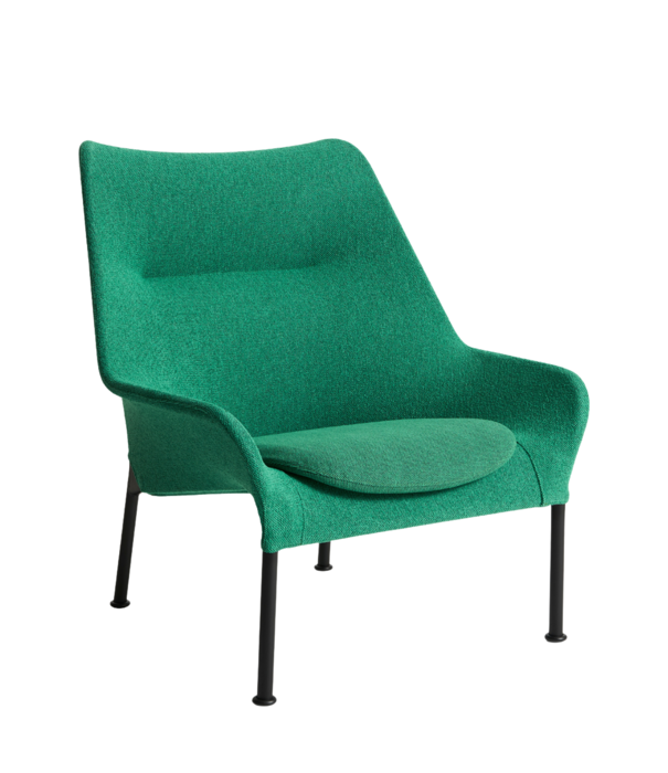 Hay  Hay 02 Lounge Chair black tube base, fabric green