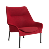 02 Lounge Chair black tube base, fabric red
