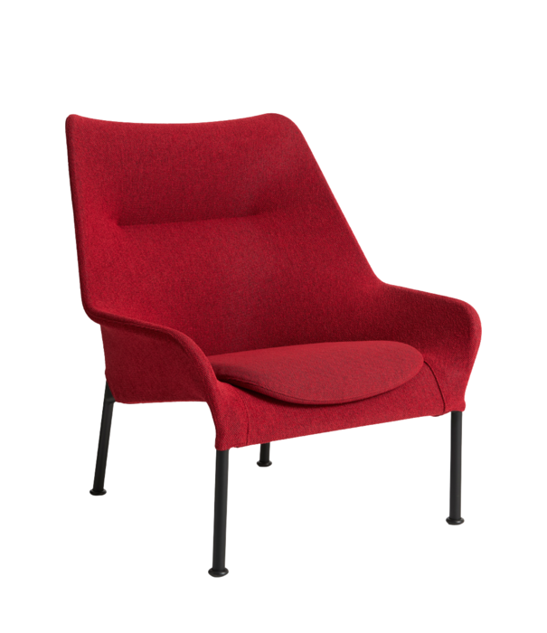 Hay   02 Lounge Stoel zwart tube basis,  stof rood
