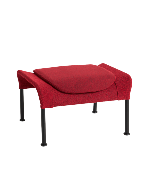 Hay   02 Lounge Stoel zwart tube basis,  stof rood