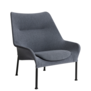 Hay 02 Lounge Chair black tube base, fabric grey