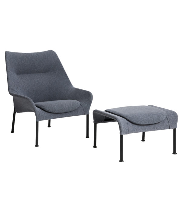 Hay  Hay 02 Lounge Chair black tube base, fabric grey