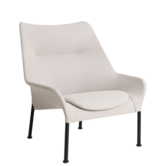 02 Lounge Stoel zwart tube basis,  stof lichtgrijs