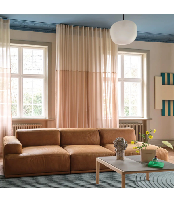 Muuto Connect Soft 3-seater Sofa open right, Grace leather