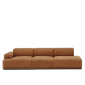 Muuto Connect Soft 3-seater Sofa open right, Grace leather