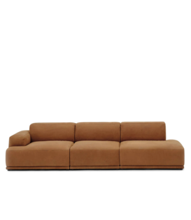 Muuto Connect Soft 3-seater Sofa open right, Grace leather