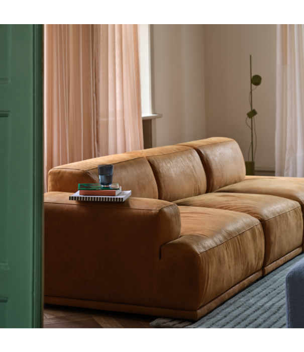 Muuto Connect Soft 3-zitter, open rechts, Grace leer