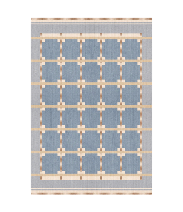 Layered  Röllakan Ruth Wool Rug Summer Sky