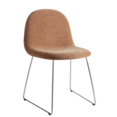 Gubi 3D Dining Chair walnut / Belsuede 132, stainless steel sledge base