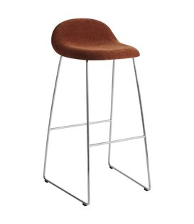 Gubi 3D Bar Stool Dedar Belsuede, stainless steel sledge base 75cm